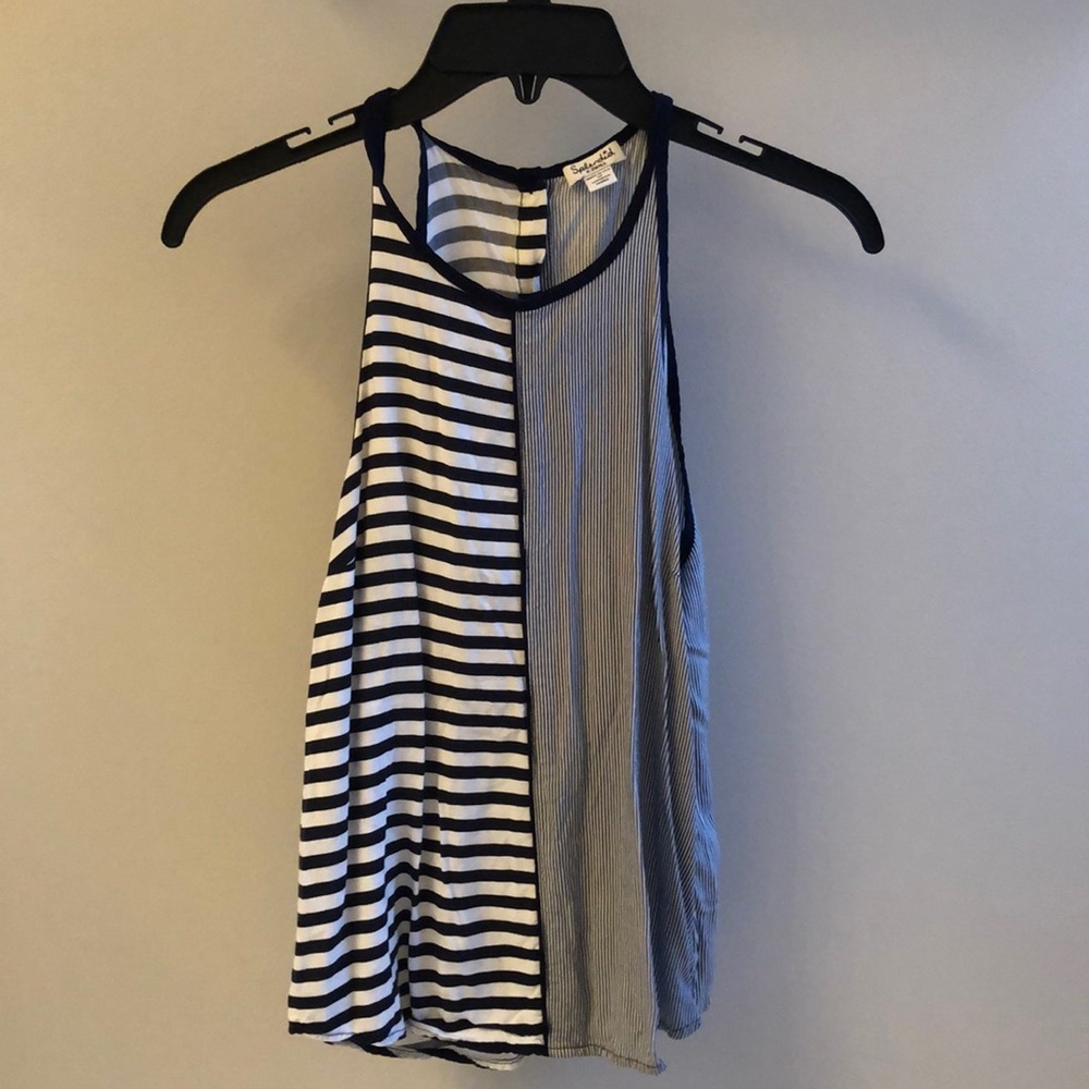 Splendid Size XS Navy and White striped tank